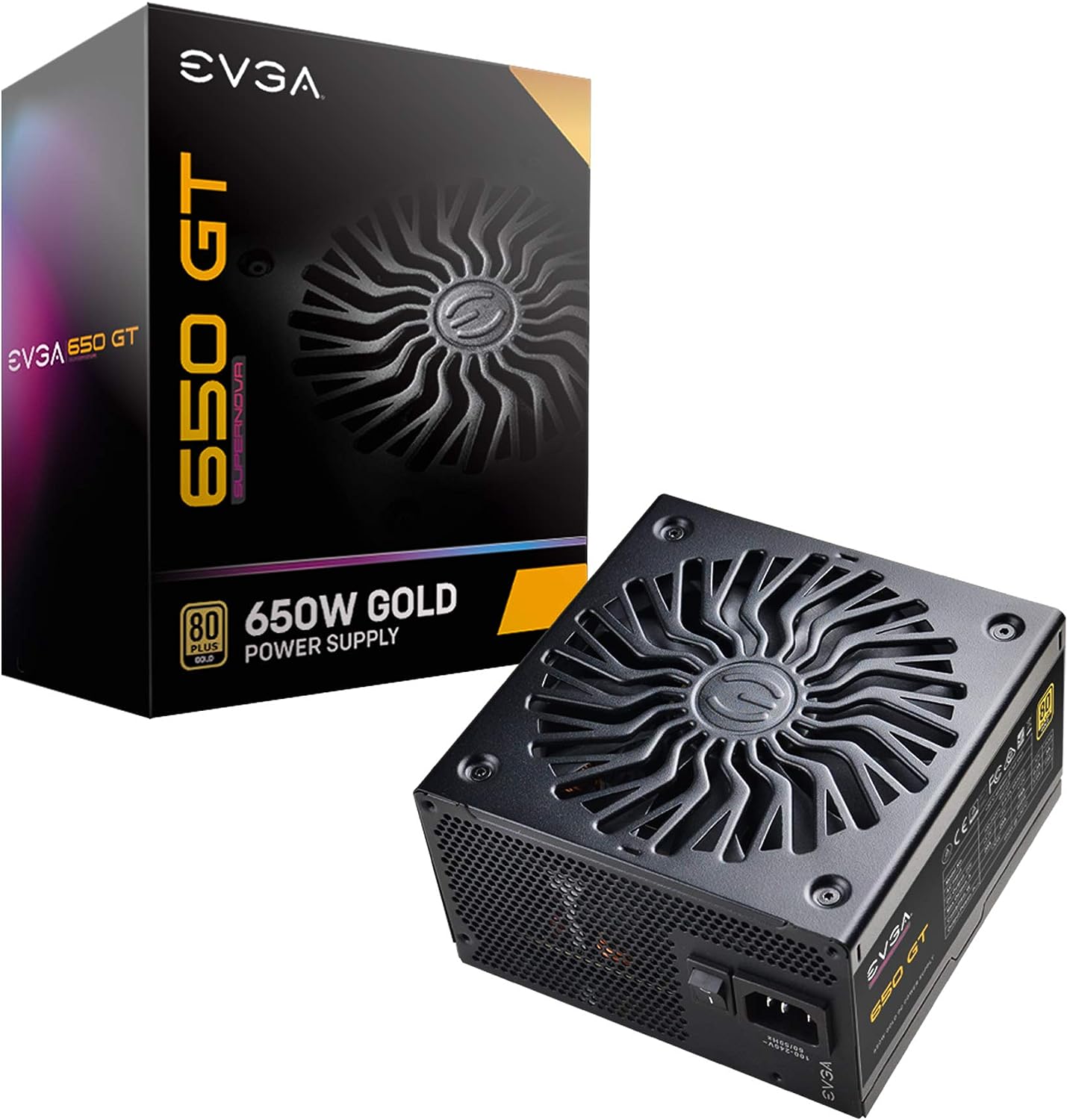 EVGA SuperNOVA 650 GT, 80 Plus Gold 650W, Fully Modular, Auto Eco Mode with FDB Fan, 7 Year Warranty, Includes Power ON Self Tester, Compact 150mm Size, Power Supply 220-GT-0650-Y1