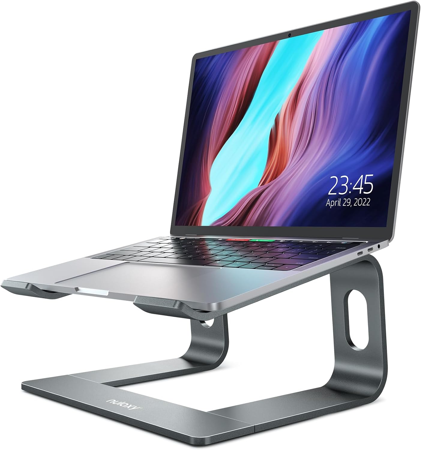 Nulaxy Laptop Stand, Detachable Ergonomic Laptop Mount Computer Stand for Desk, Aluminum Laptop Riser Notebook Stand Compatible with MacBook, Dell XPS, All 10-16 Laptops - Gray