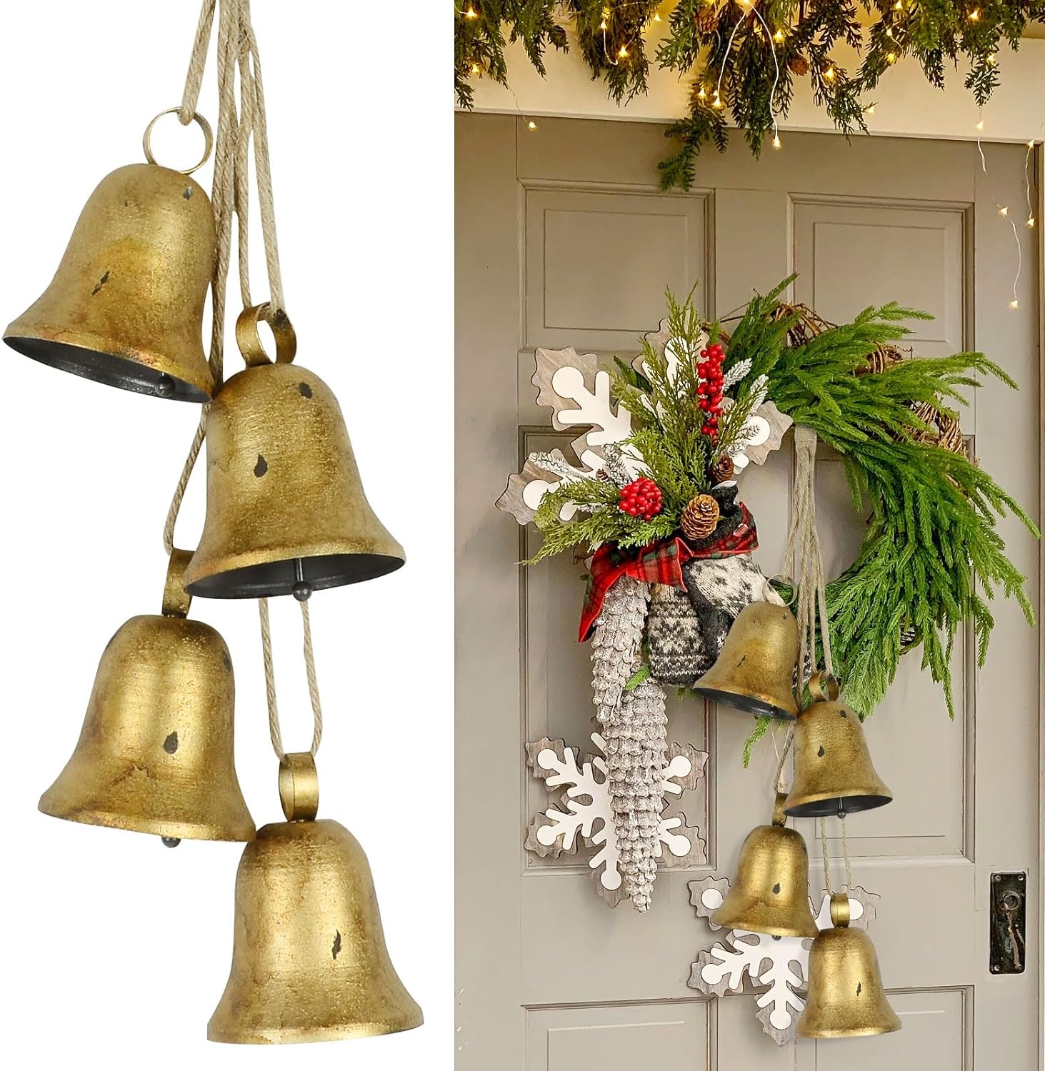 Christmas Decor Cow Bell Door Decor Gold Bell Bells for Christmas Tree Decorative Bells Christams Gifts