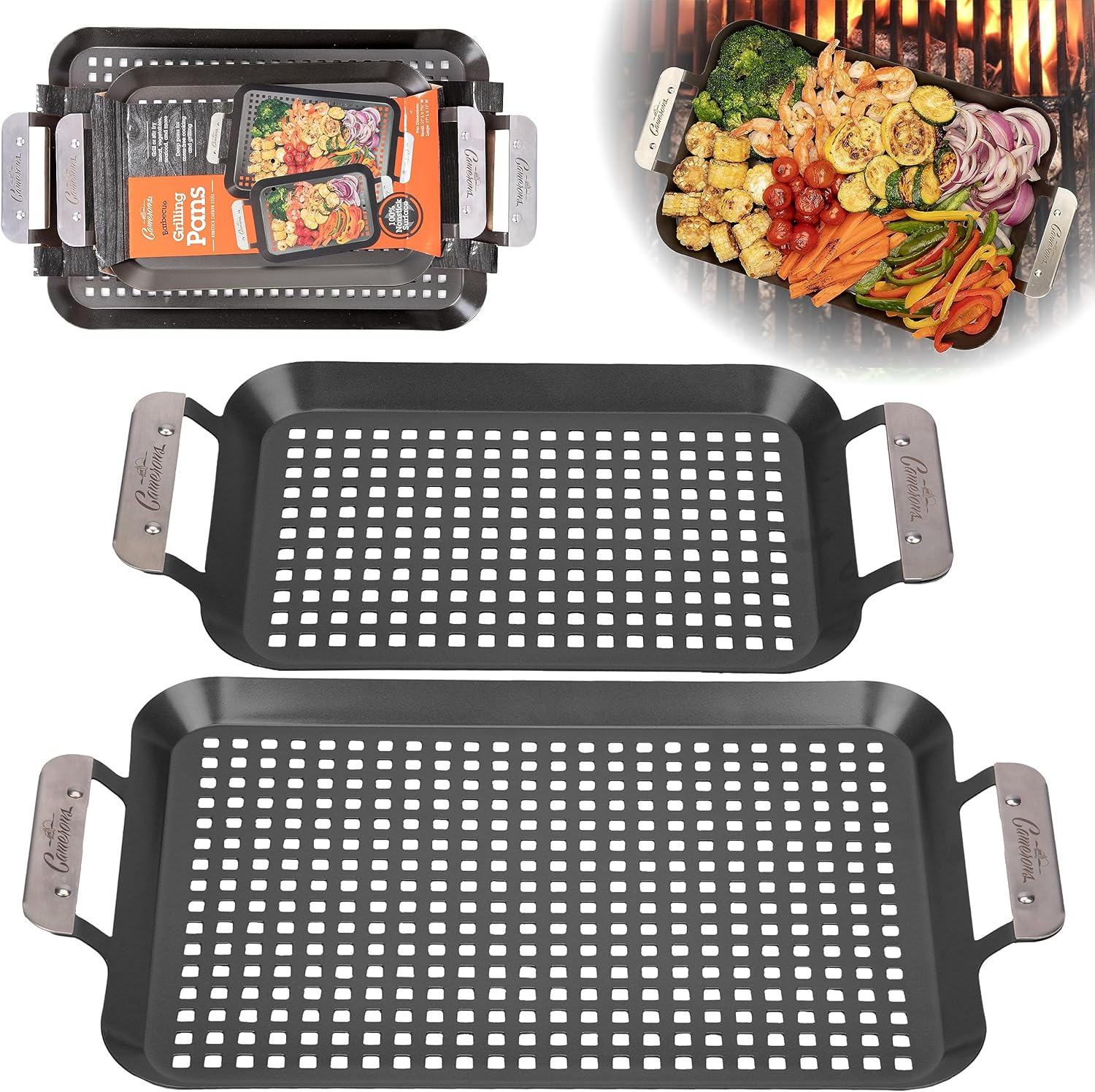 I have used these tray on my grill and my smoker. I have done vegetables, tatter tots, fries, and bacon. The work well and they are easy to clean.