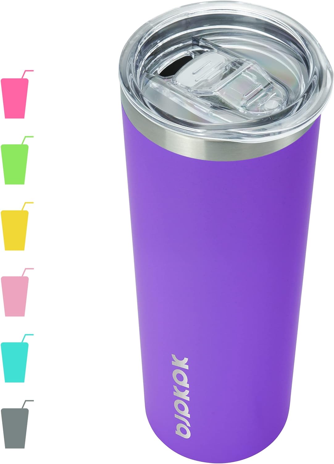 BJPKPK 20 oz Stainless Steel Skinny Tumbler, Iced Coffee Travel Sublimation Mug Insulated Metal Water Tumbler Thermal Cup With Lid,Purple