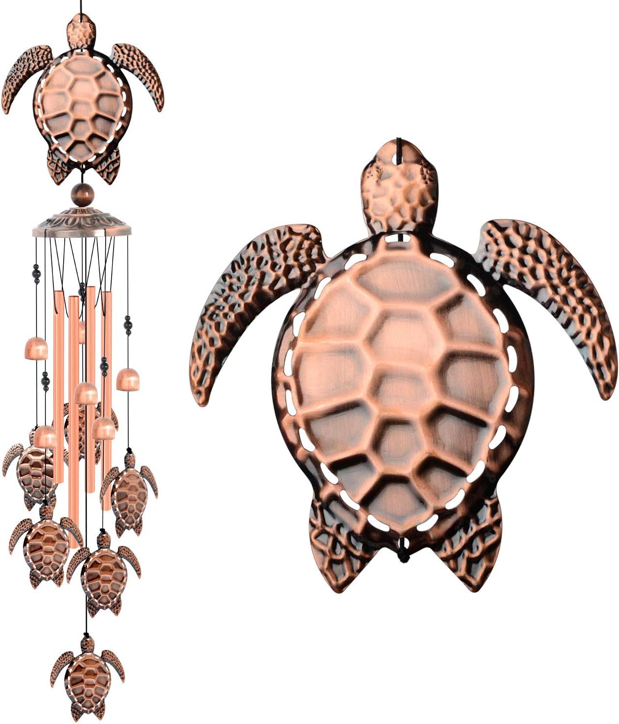 Sea Turtle Wind Chimes Brass Wind Chime Sympathy Wind Chimes Outdoor Gifts for Mom Gift Windchime Garden Windchimes Decorations Outdoor Patio Decorations with S Hook Indoor Outdoor Wind Chimes