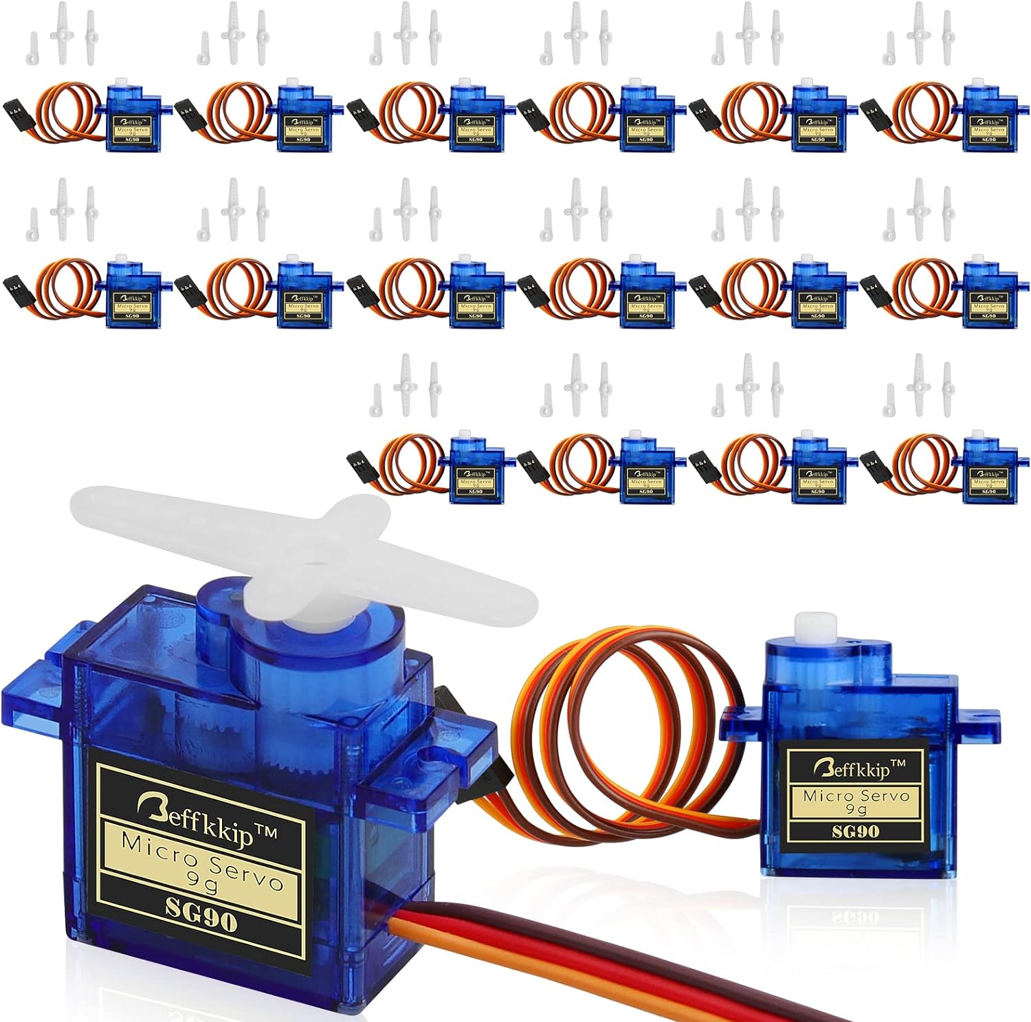 RC Servo 16Pcs SG90 9g Micro Servos Kit for RC Robot Helicopter Airplane Controls Car Boat Mini Servo Motor for Arduino Project