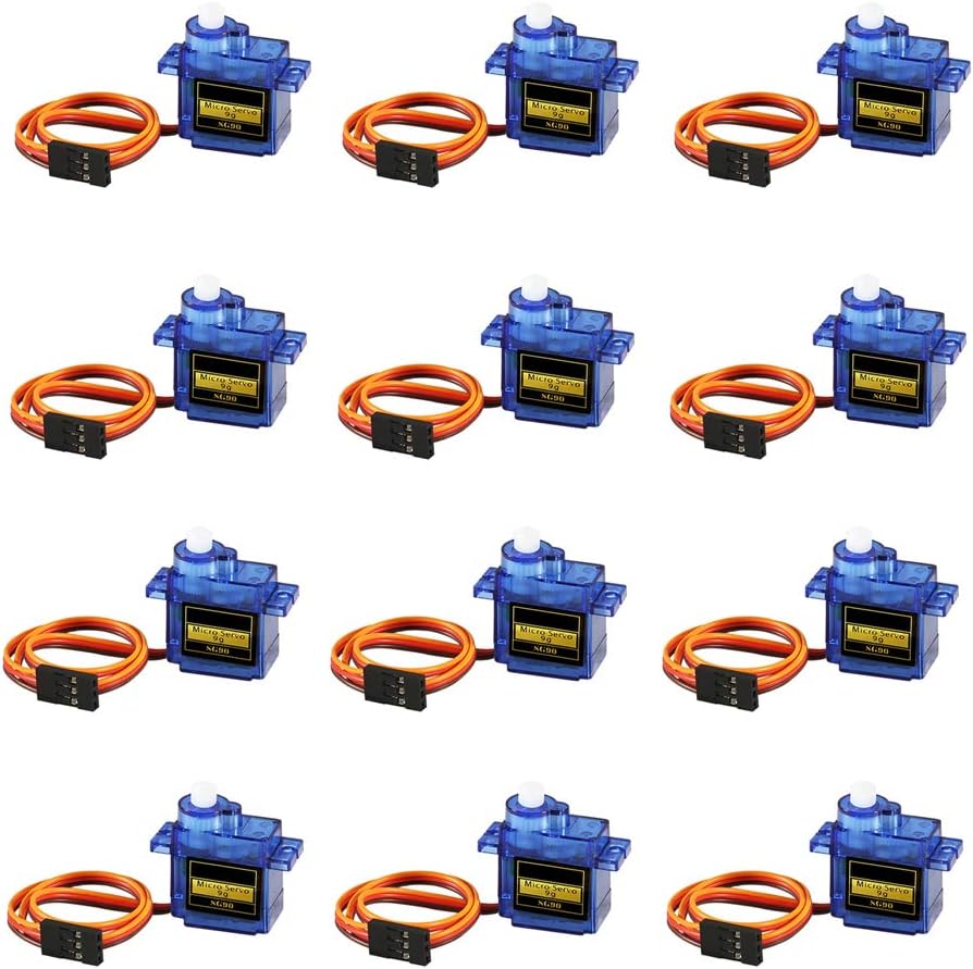 12PCS SG90 Micro Servo Motor, Dorhea Mini Servo SG90 9g Servo Kit for RC Helicopter Airplane Car Boat Robot Arm/Hand/Walking/Servo Door Lock Control