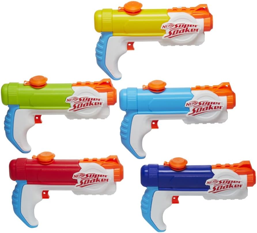 NERF Super Soaker Piranha Multipack Includes 5 Piranha Water Blasters, Each Tank Holds 6 Fl. Oz., Outdoor Games, Kids Easter Gifts or Basket Fillers (Amazon Exclusive)