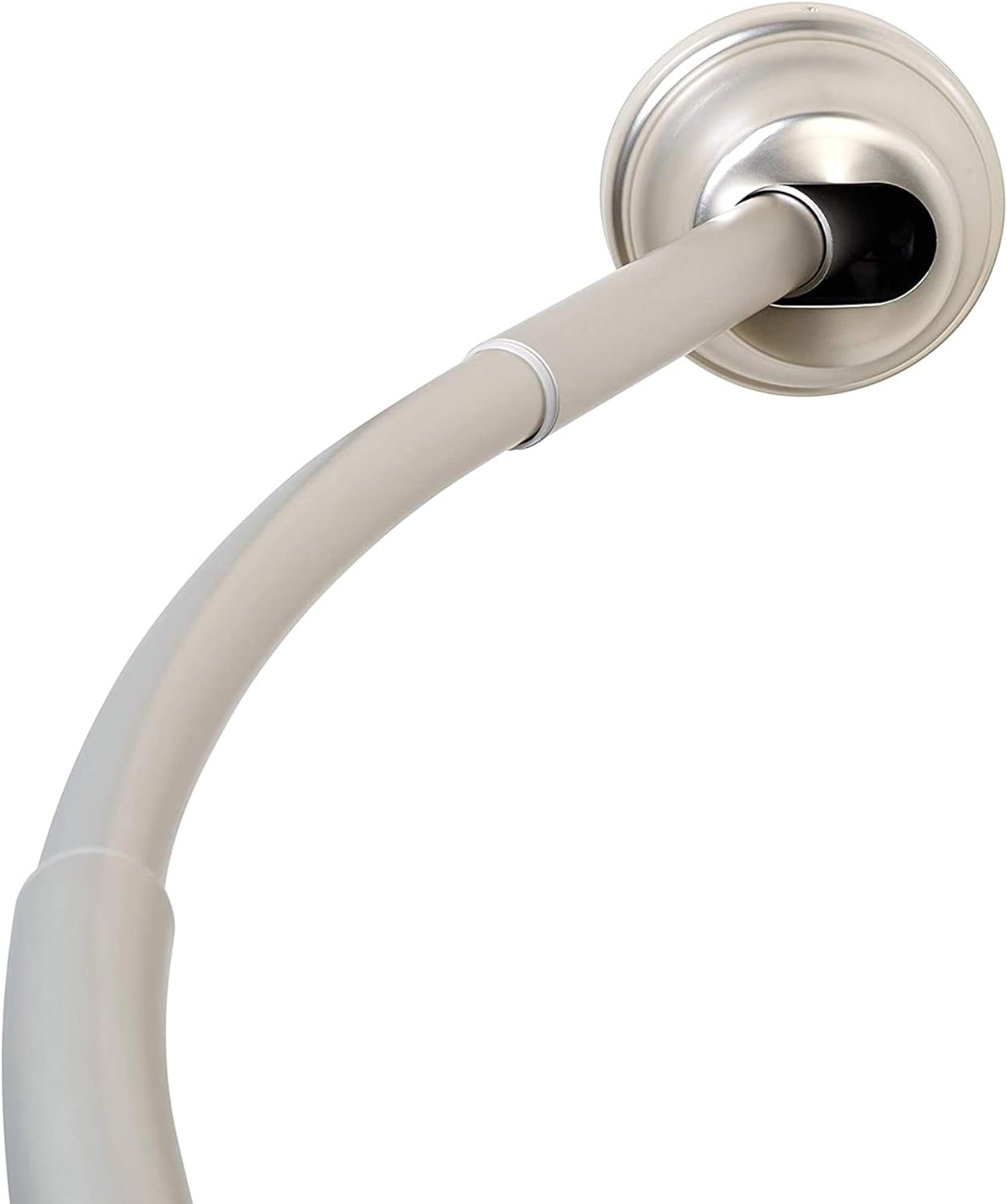 Zenna Home Rustproof Curved Stall-Sized Shower Curtain Rod for Small Shower Stall Spaces, 32 - 40 (Not for Standard Shower Sizes), Shower Rod Has Choice of Tension or Permanent Mount, Brushed Nickel