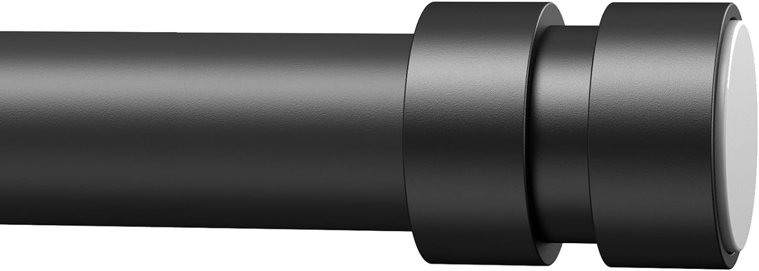 BRIOFOX Tension Curtain Rod Adjustable 32 to 78 inch - Spring Tension Shower Curtain Rod No Drilling Non Slip, Matte Black