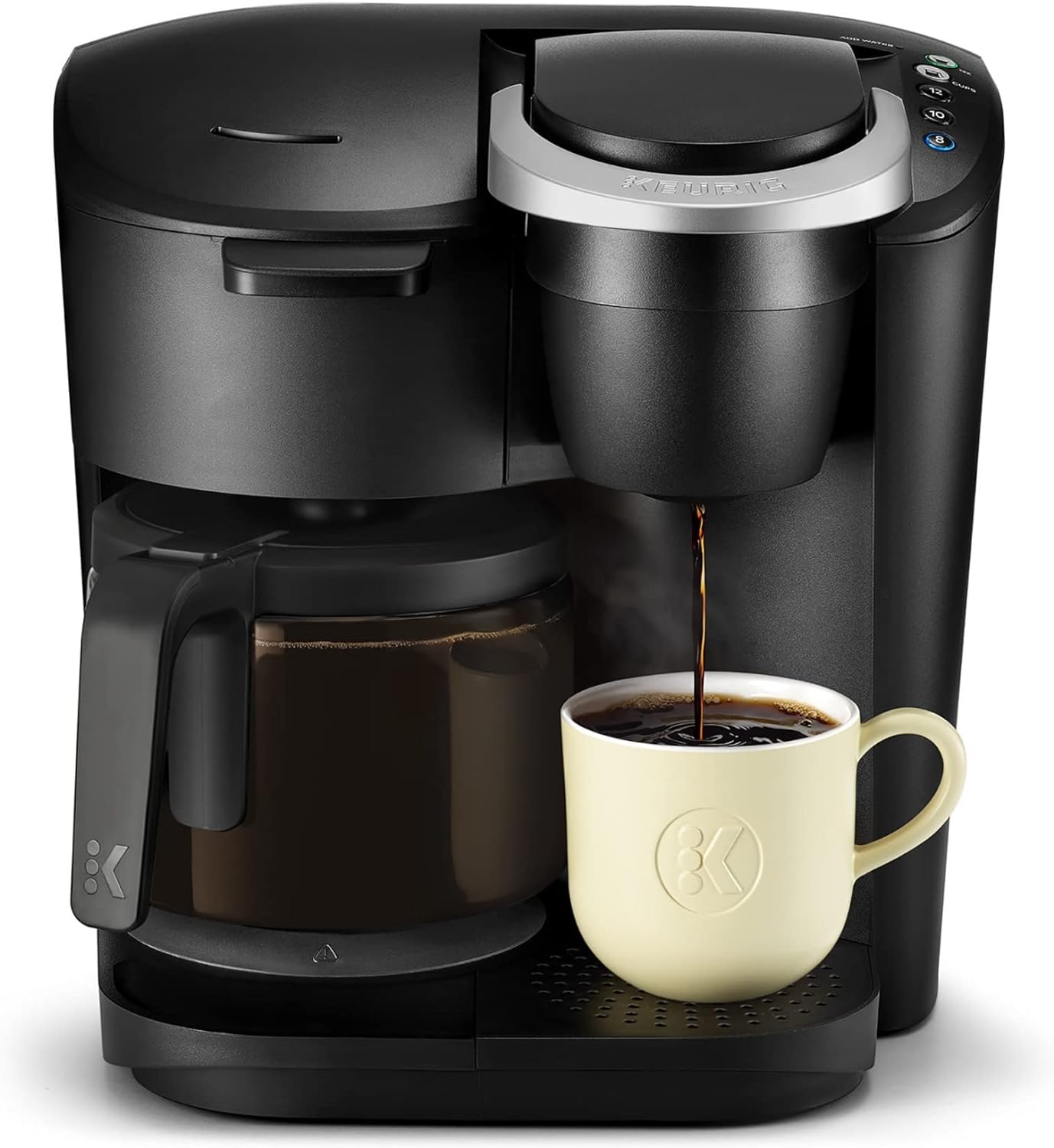 K-Duo Essentials Single Serve K-Cup Pod & Carafe Coffee Maker, Black