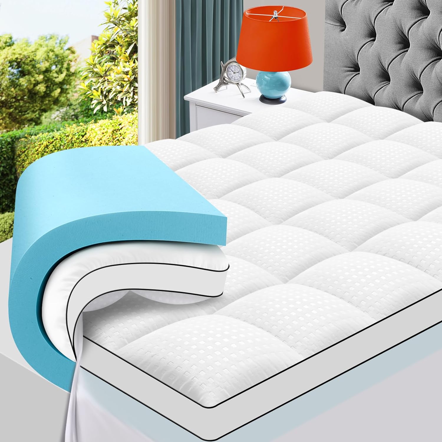 Looking for a mattress topper can be overwhelming. What do I want What will really be comfortable I was pleased I bumped into this product. I like that it had cotton top sheet with corners deep enough to secure the memory foam. Clever idea because it keeps it in place the foam in place. Is it 4