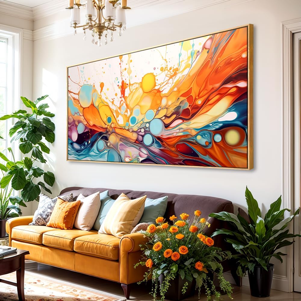 Framed Wall Art Modern Artwork Fantasy Abstract Canvas Painting Colorful Wall Decor for Living Room Bedroom Dining Room Home Office Decor 20x40 with Framed