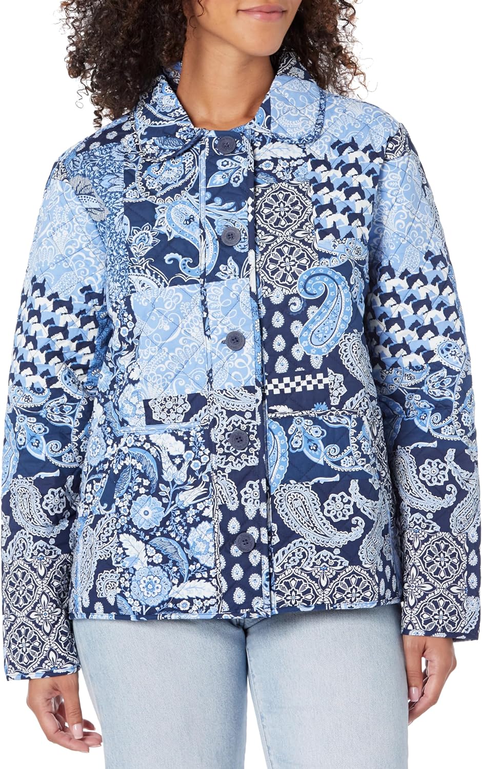 The paisley design is so pretty and the jacket is warm, the material soft and very high quality. I love the whimsical patterns and the signature quilting. It' lovely!