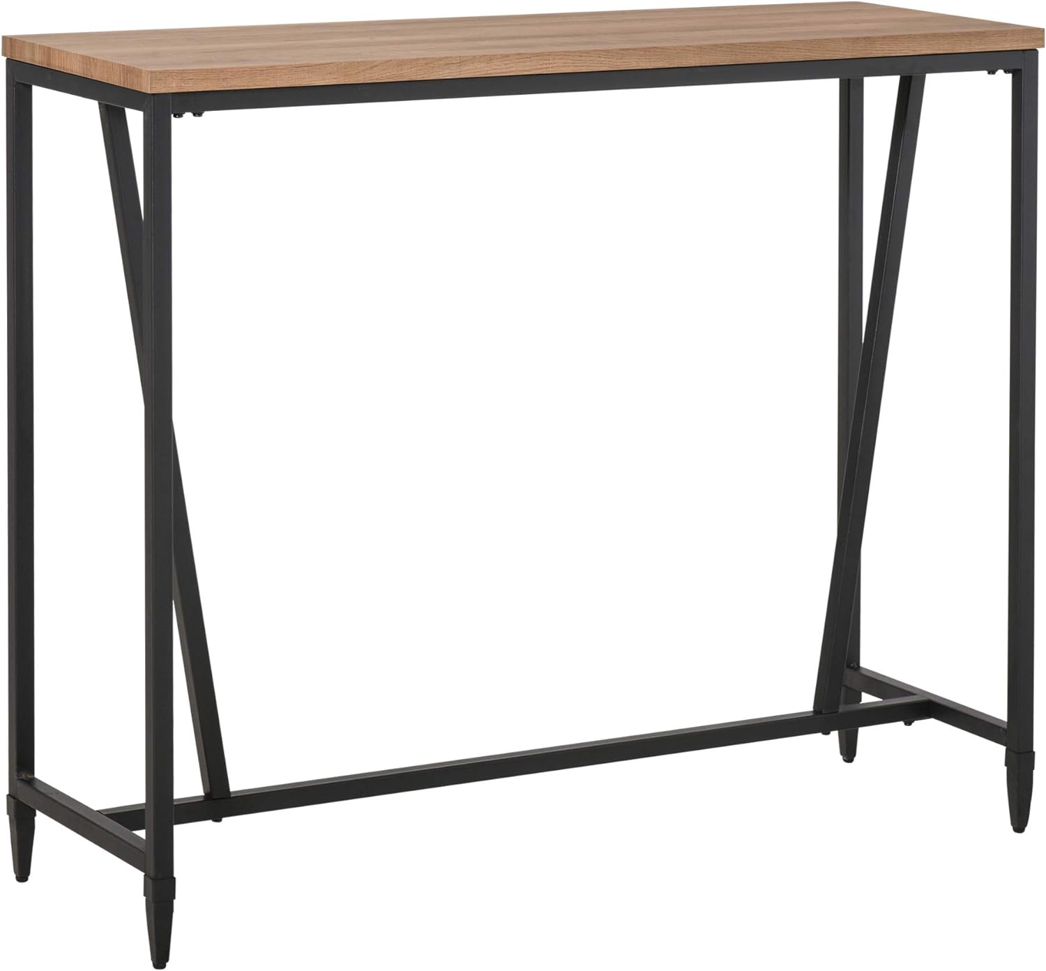 HOMCOM 47.75 Inch Bar Table with Metal Legs, Rustic Industrial Pub Table with Large Tabletop for Home Bar, Kitchen or Dining Room, Brown