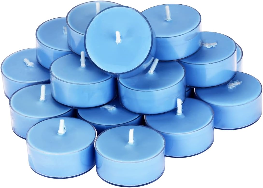 DEYBBY Ocean Breeze Scented Tealight Candles Bulk, Aromatherapy Soy Wax Tea Candle Set of 24-4 Hour Burning Great Gift