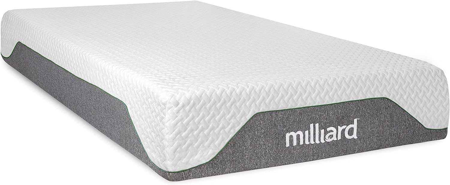 Milliard Memory Foam Mattress 10 inch Firm, Bed-in-a-Box | Pressure Relieving, Classic (Queen)