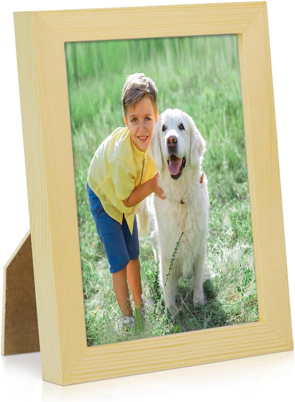 ZEEYUAN 5x7 Photo Frame With Mat Wooden Photo Frame for 5x7 Pictures for Desktop Display and Wall Mount