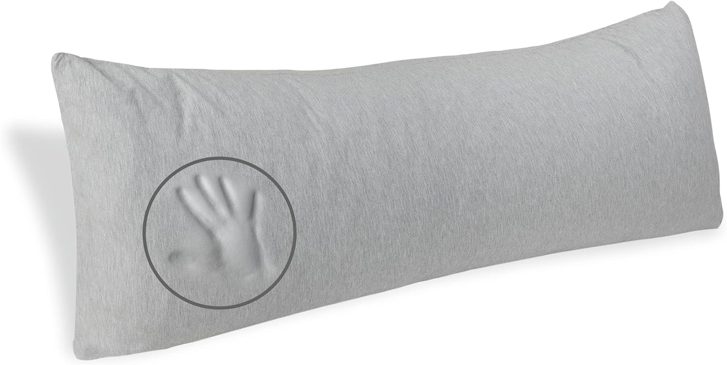 Milliard Full Body Pillow - Shredded Memory Foam with Washable Cover - Long, Hypoallergenic, Firm Hug Pillows for Side and Back Sleepers (54in, Cool Grey)