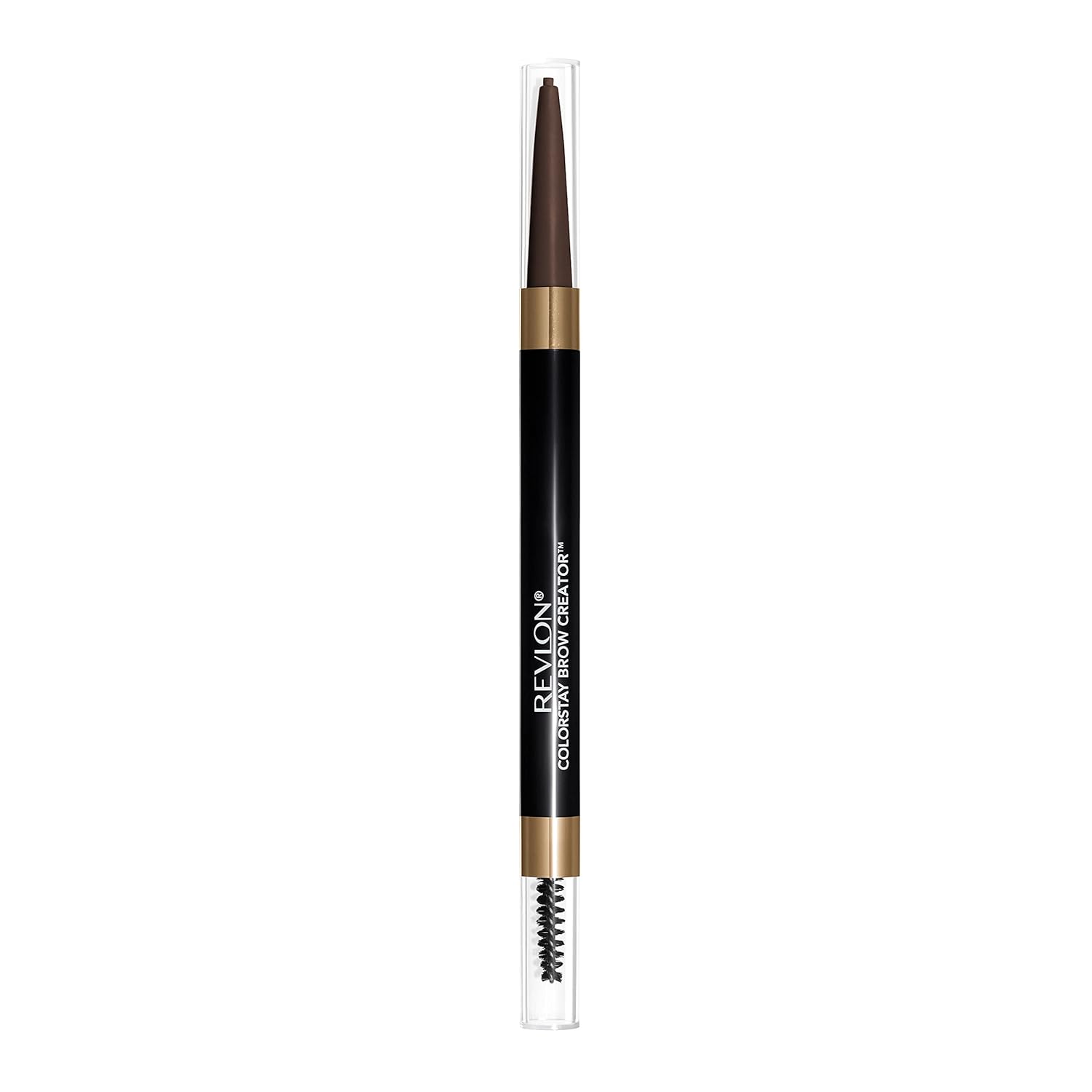 Revlon Eyebrow Pencil & Powder, ColorStay Brow Creator 2-in-1 Eye Makeup with Spoolie, Longwearing with Precision Tip, 610 Dark Brown, 0.23 Oz