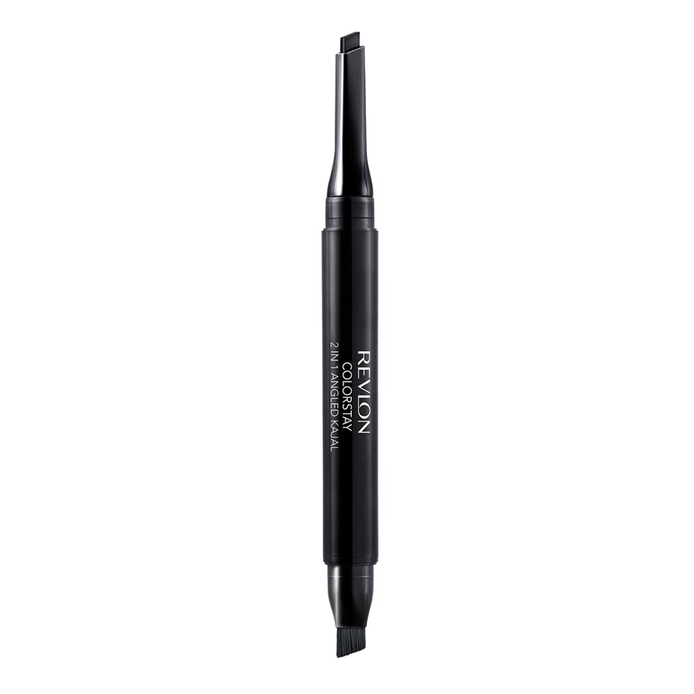 Revlon Pencil Eyeliner, ColorStay 2-in-1 Eye Makeup,Waterproof, Longwearing with Smudge Brush, Angled Kajal Eyeliner, 101 Onyx, 0.01 Oz