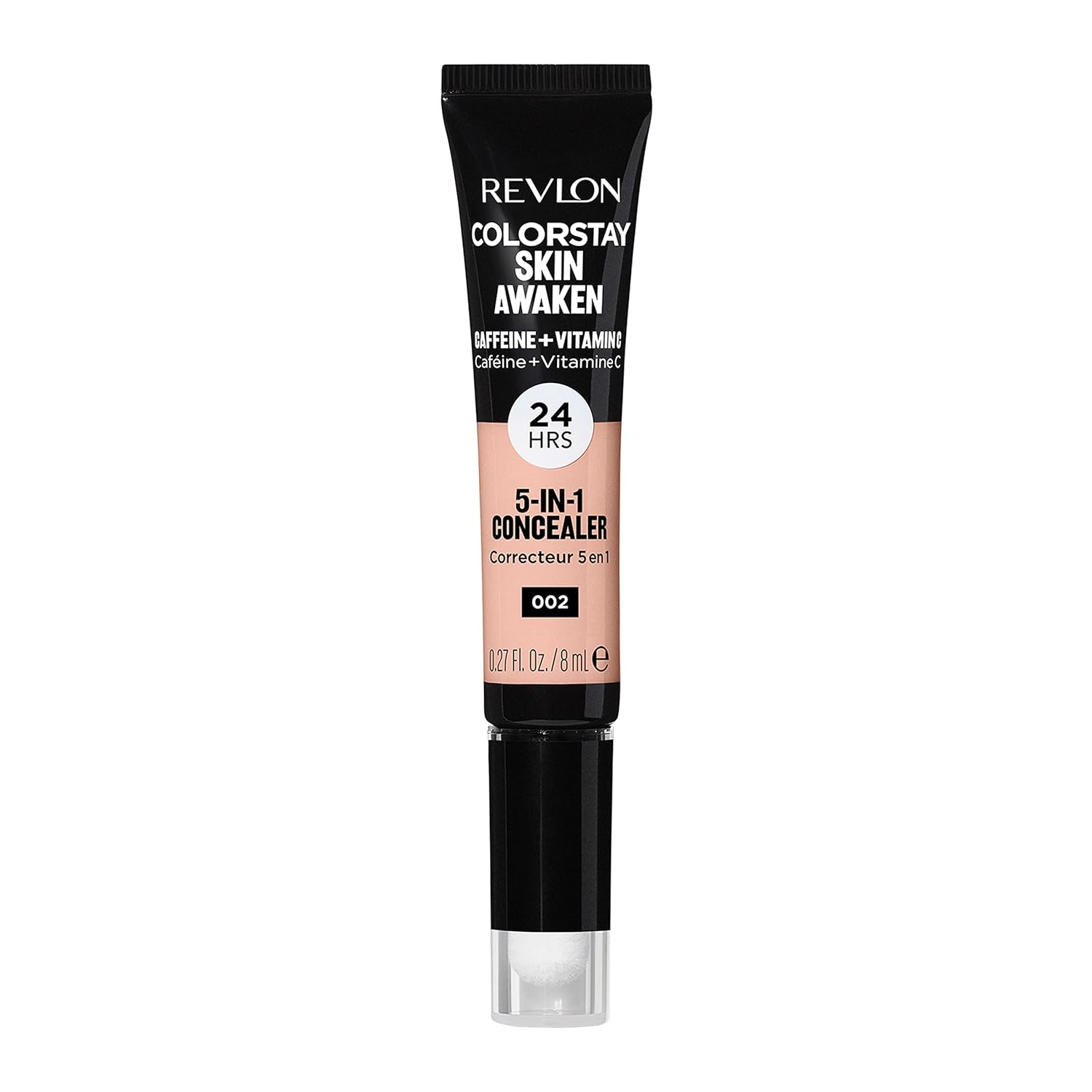 Revlon ColorStay Skin Awaken 5-in-1 Concealer, Lightweight, Creamy Longlasting Face Makeup with Caffeine & Vitamin C, For Imperfections, Dark Circles & Redness, 002 Universal Brightener, 0.27 fl oz