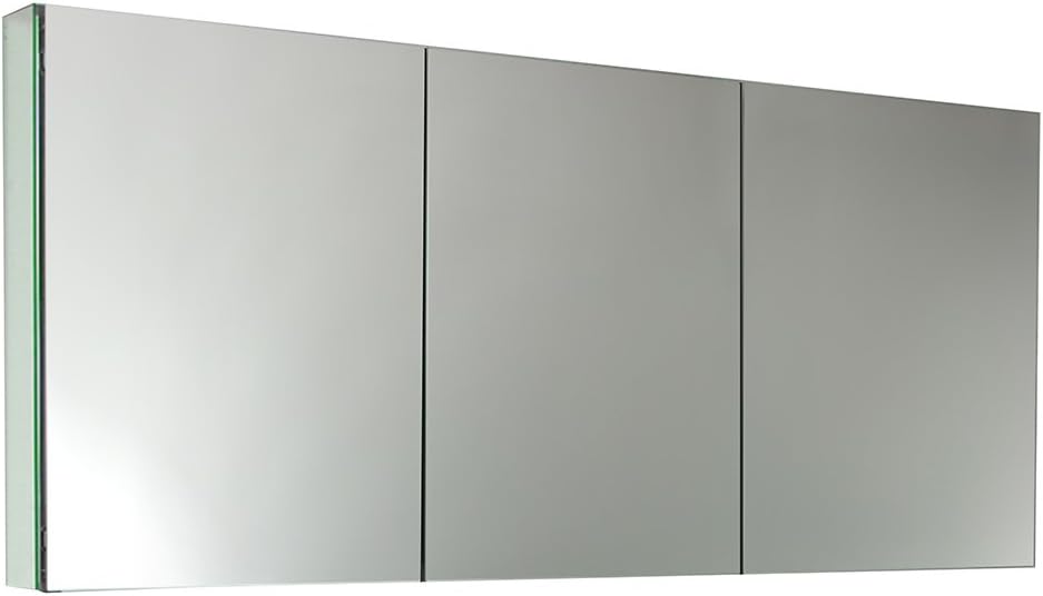 This cabinet holds a lot and looks very sleek on the wall. There are mirrors on the sides as well as the inside of each door and the back of the interior. You can see yourself coming and going!