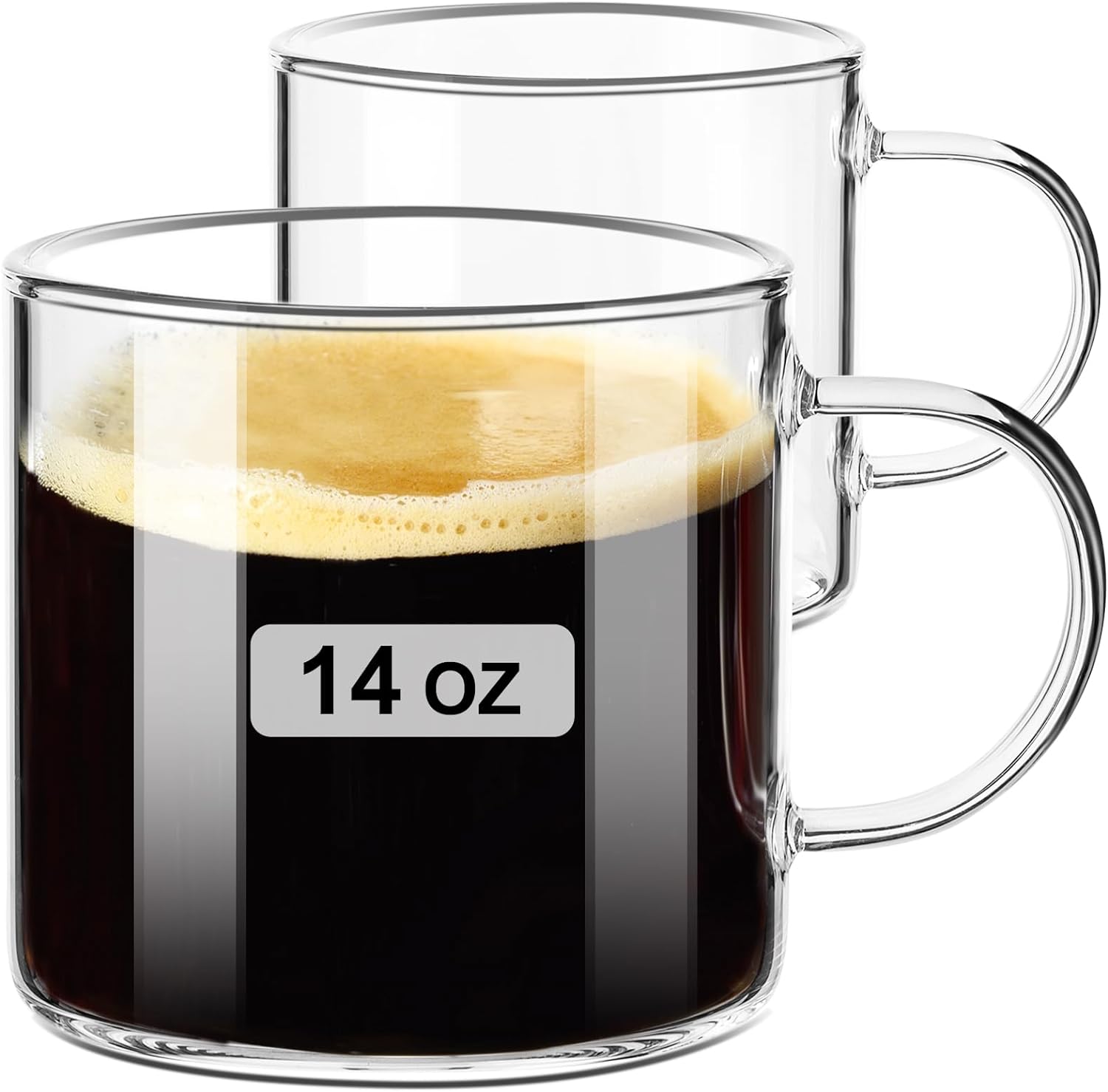 I have been looking for this exact mug forever. It is glass, thin, light, holds large amount, cozy and easy to hold. All the other mugs are way too thick, they are not as enjoyable to drink from like this one. A perfect 10