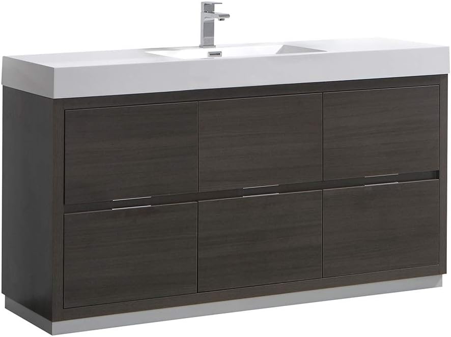 Fresca Valencia 60 Gray Oak Free Standing Modern Bathroom Vanity