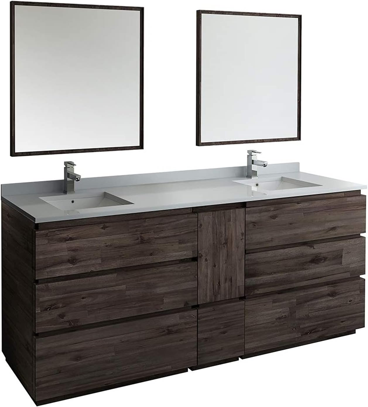 Fresca Formosa 84 Floor Standing Double Sink Modern Bathroom Vanity w/Mirrors