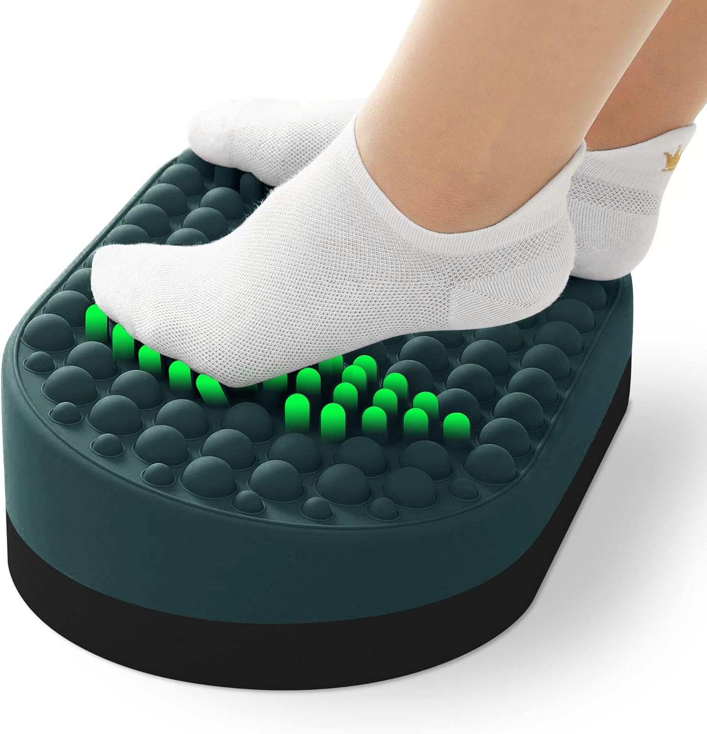 I love this foot rest. I have not had sore feet and legs since getting this. The textured bubbles feel good on my feet and give my fidgety feet something to do when I get tense.