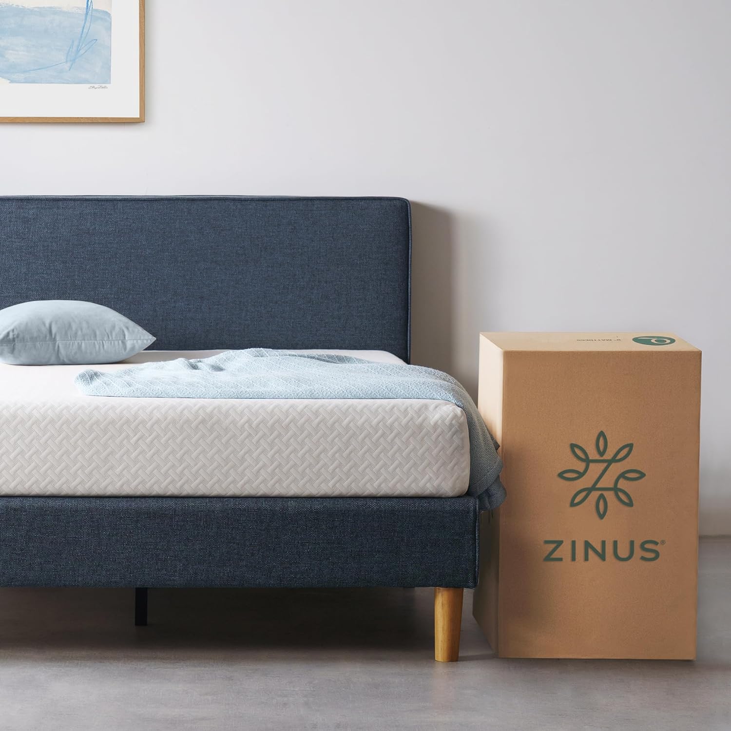 Zinus 8 Green Tea Cool Feel Memory Foam Mattress, Bed-in-a-Box with Compact WONDERBOX Packaging, CertiPUR-US(R) Certified, Full, White