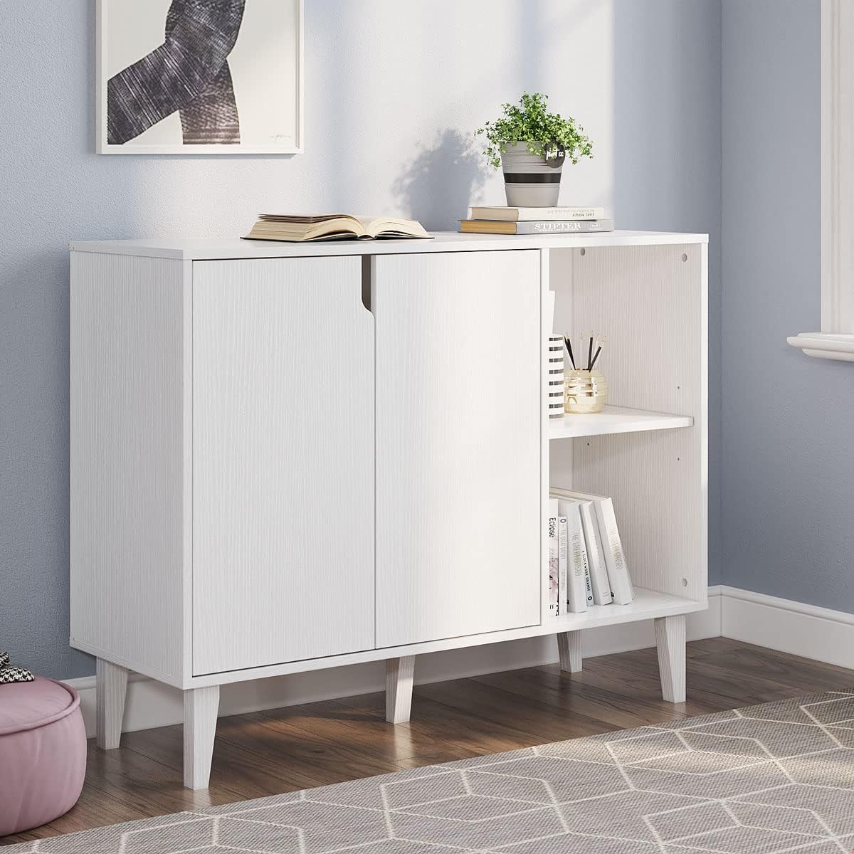 I needed something smaller for my attic bathroom and this is perfect. Fairly easy to assemble, sturdy and clean modern look. Plenty of storage and counter space. Highly recommend especially with value.
