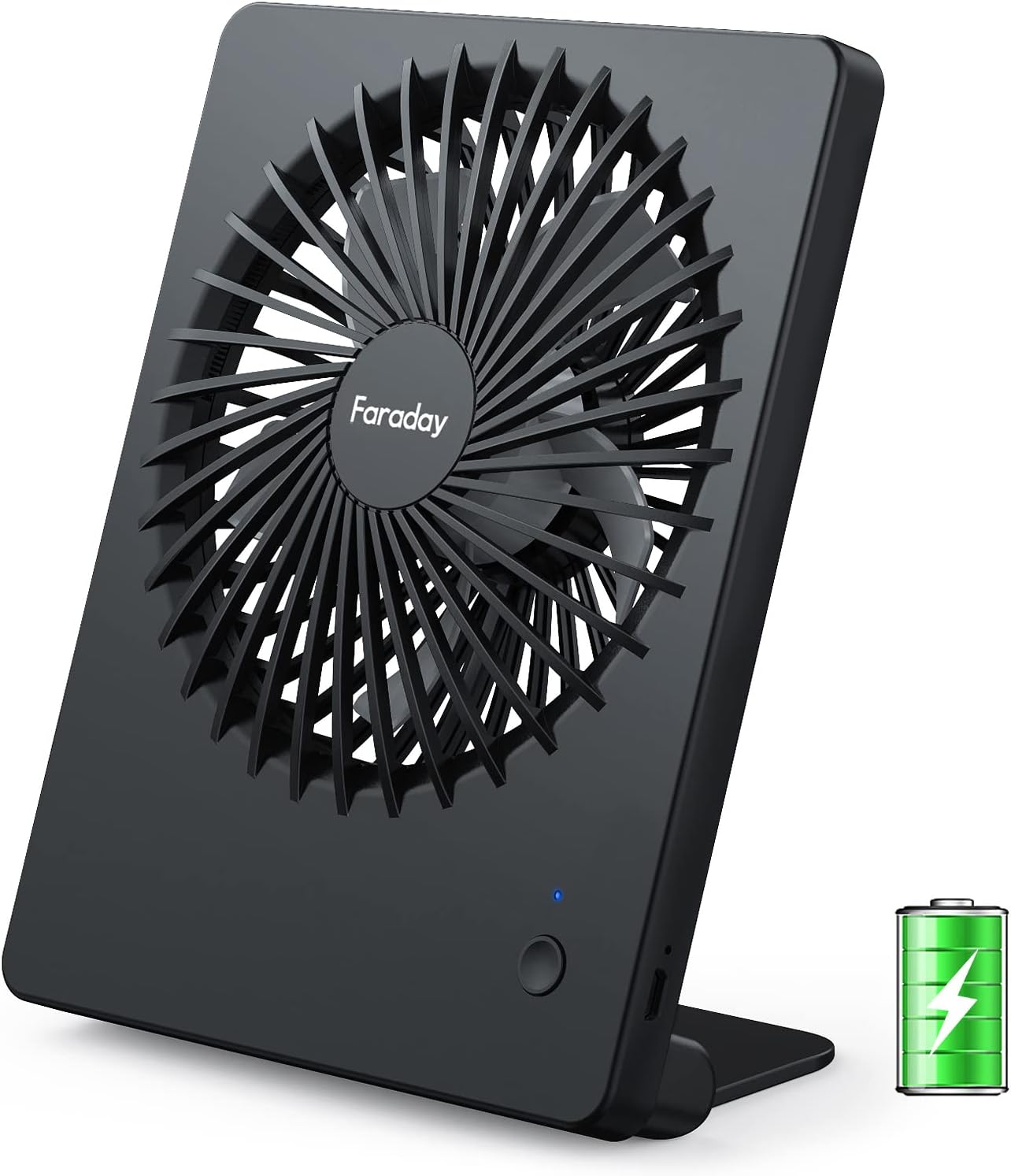 Small Table Fans Rechargeable Portable 180Tilt Folding Desk Fans Battery Operated Personal Fan Ultra Quiet For Home Bedroom Office Desktop, 3 Speeds (Black)