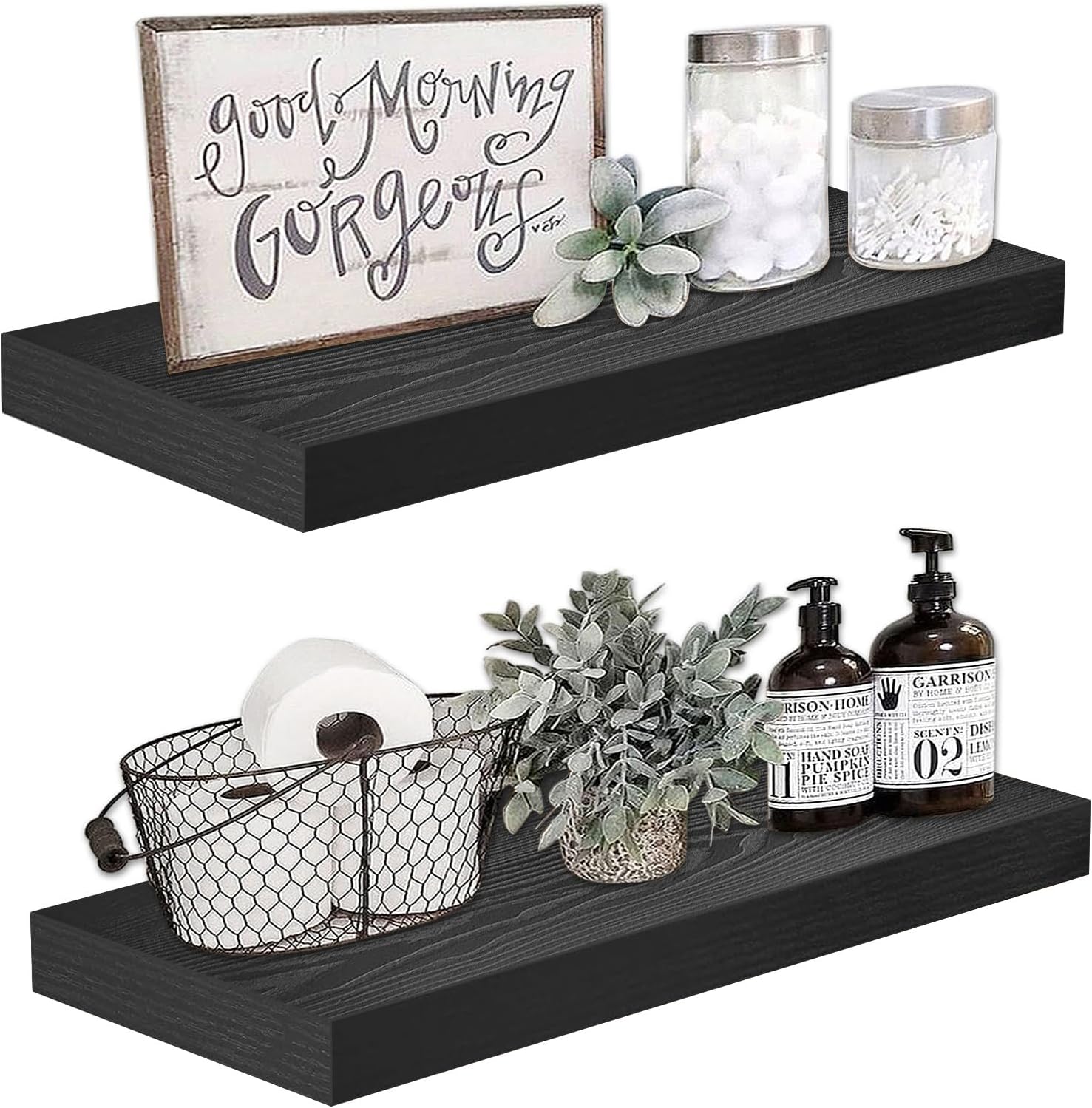 These shelves are very nice for the price. They are sturdy, and really easy to install. I. put them over the toilet in the half bath and it looks super cute.