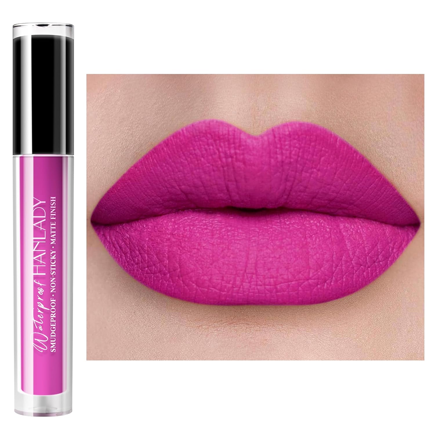 Pink Lipstick Matte, Bright Pink Liquid Lipstick Long Lasting for Women, Smudgeproof Lipsticks Color Stay Lip Stain No Transfer No Smear, Vegan & Cruelty-Free (901 Cool Pink)