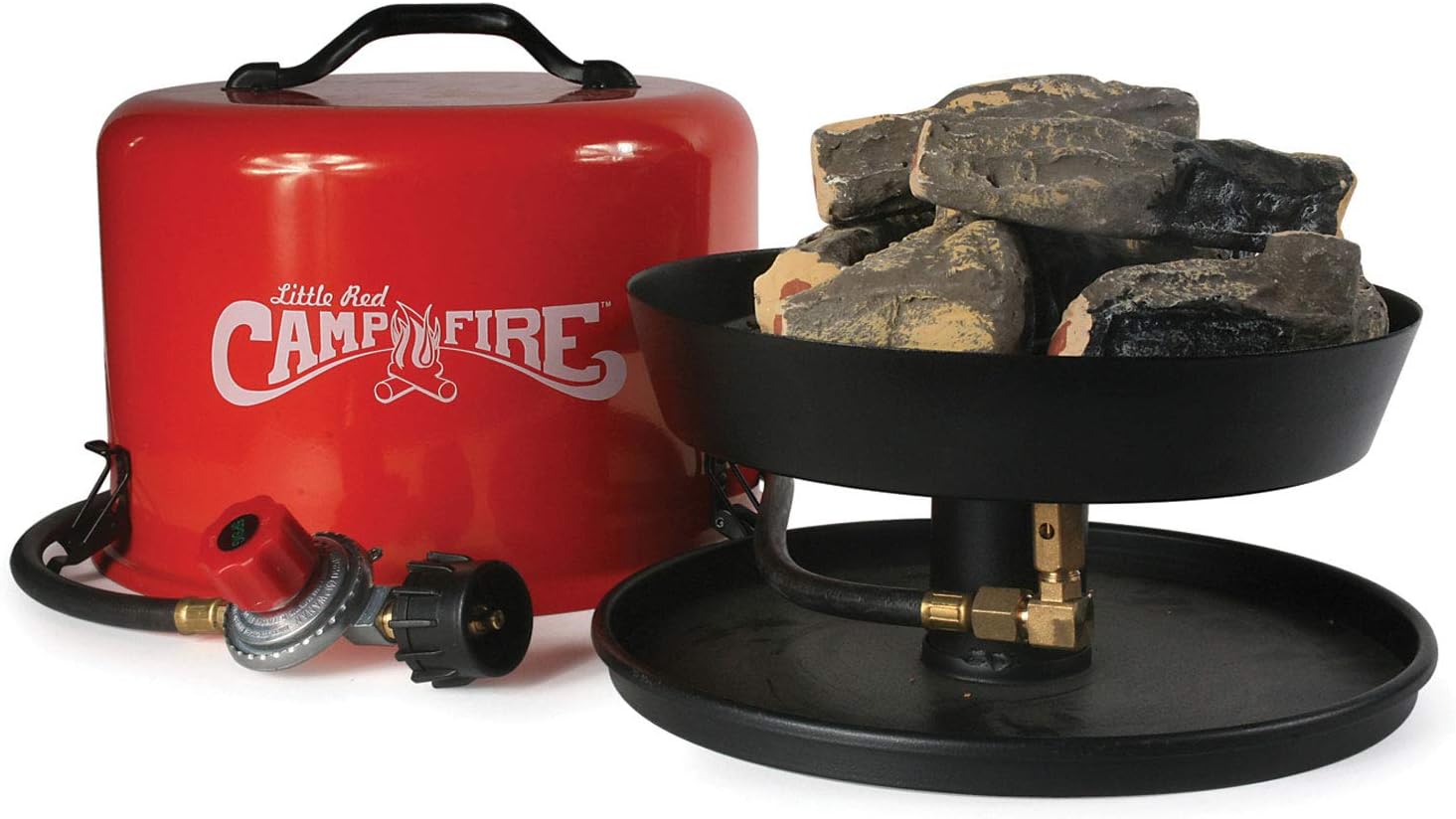 Camco 58031 Little Red Campfire Compact Outdoor Portable Tabletop Propane Heater Fire Pit Bowl for Camping, Tailgating, and Patios, 11.25 Inch