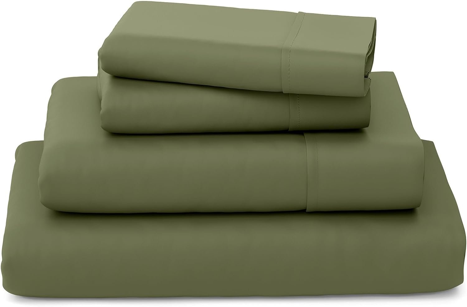 Cosy House Collection Luxury Bamboo Bed Sheet Set - Bedding Blend from Natural Bamboo Fiber - Resists Wrinkles - 4 Piece - 1 Fitted Sheet, 1 Flat, 2 Pillowcases - King, Sage Green