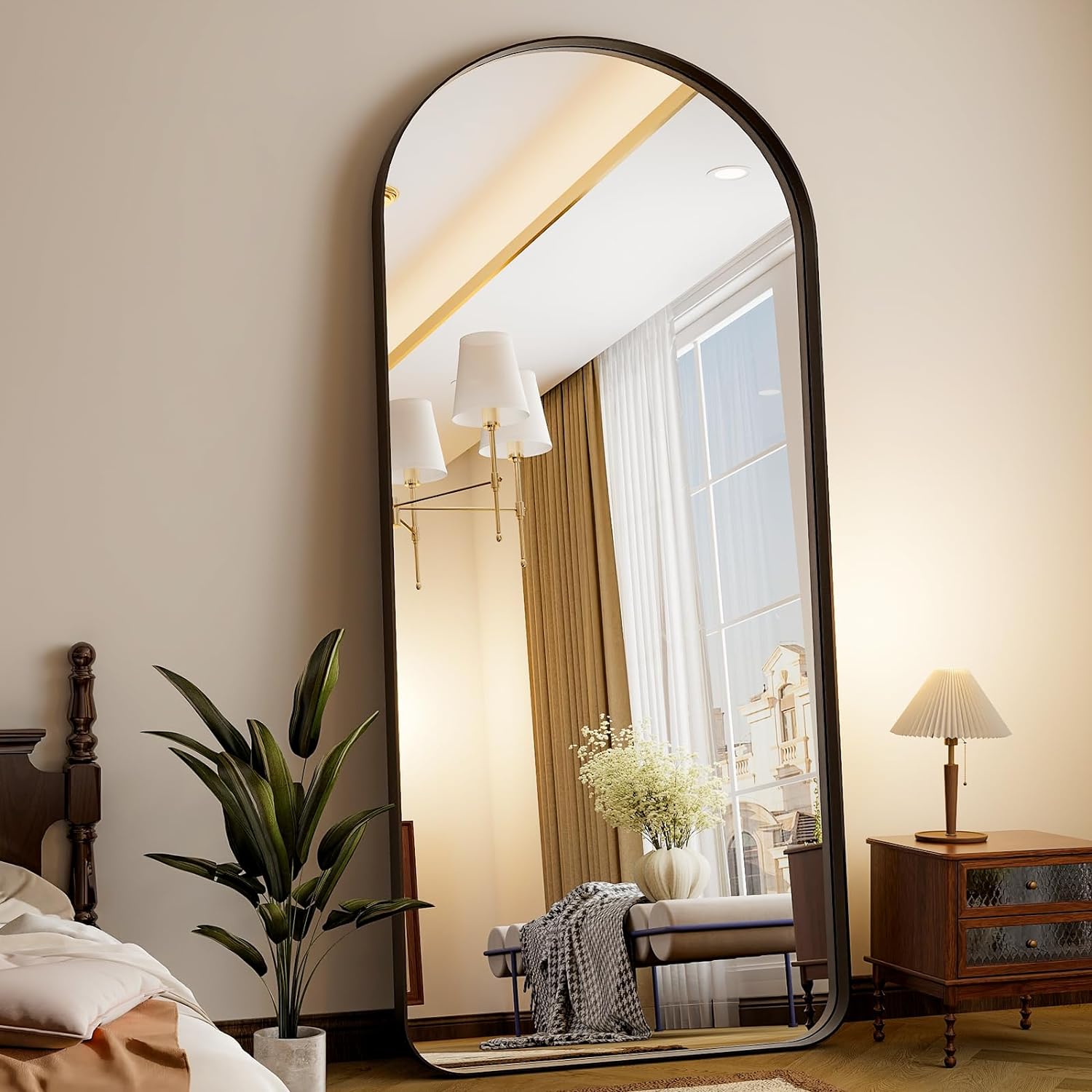 I wanted something clean lined, quality built and inexpensive. This is it! Perfect for my bathroom full length mirror. The reflection is also clear (you know how some mirrors are wonky!) this one isnt! Perfect oversized full length mirror (bought the 70x30