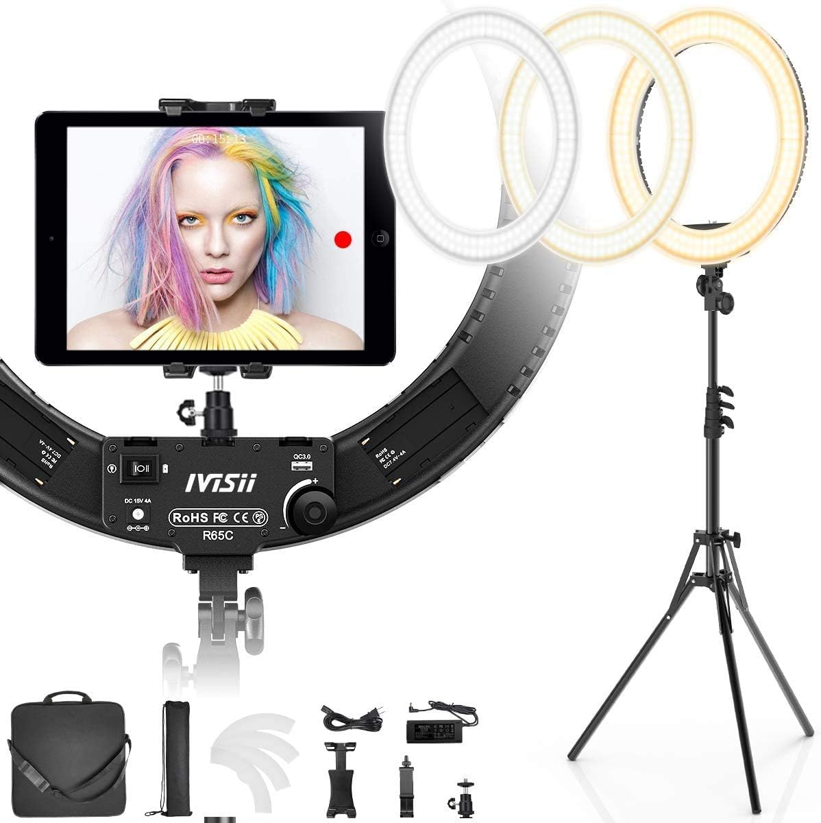 I made my own little selfie station with this ring light for parties! It works great! The light is super bright and everyone loved it!