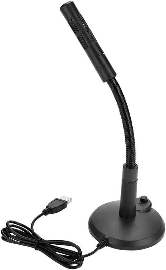 ASHATA USB PC Microphone, Portable Omnidirectional Mic with Noise Canceling and Flexible Gooseneck for Laptop, Desktop PC, Singing Podcasting Voice Recording