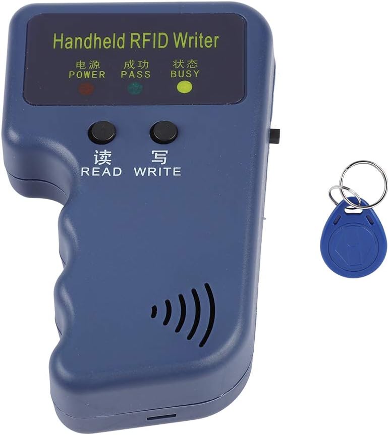 Access Control Card Replicator,125KHz EM4100 Portable Handheld RFID ID Card Copier Reader/Writer Duplicator + Keyfob Suitable for school, office