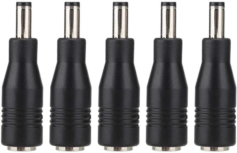 ASHATA 5Pcs Laptop DC Power Plug Adapter, Female 7.4mmx0.6mm to 5.5mmx2.5mm Male Power Socket DC Tips Connector for Dell for Lenovo for HP for Asus Laptop Power Supply