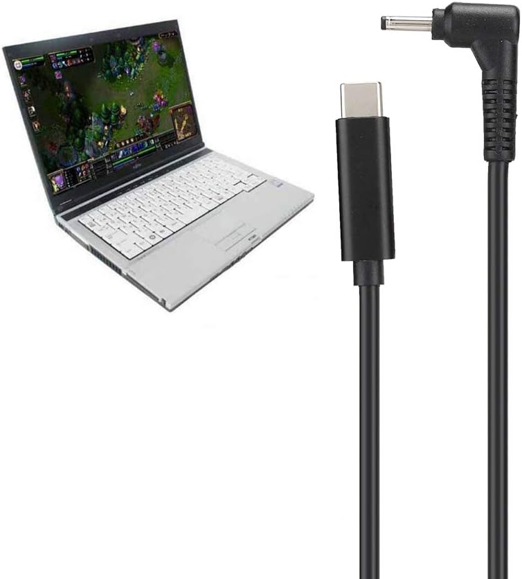 ASHATA Power Adapter Cable,Type-C to DC3.0mm1.1mm Notebook Power Cord,Pure Copper Type-C Male to 3.0mm X 1.1mm DC Laptop Adapter Cable for Acer//Ultrabook