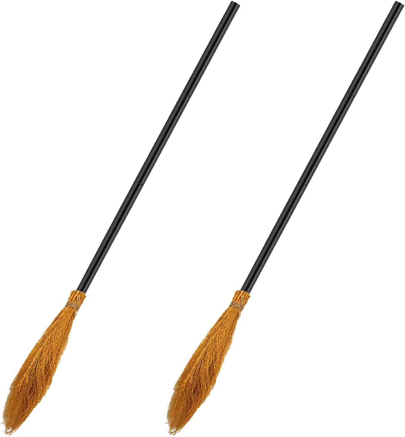 2 Pack Halloween Witch Broom Plastic Witch Broomstick Cosplay Broom Props, Realistic Wizard Flying Broom Stick Accessory for Costumes