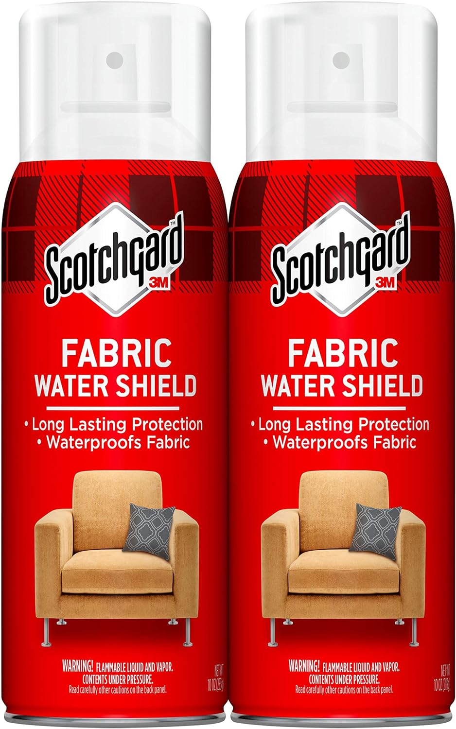 Scotchgard Fabric Water Shield, Water Repellent Spray for Spring and Summer Clothing and Household Upholstery Items, Long-Lasting Protection for Seasonal Fabric, Two 10 oz Cans