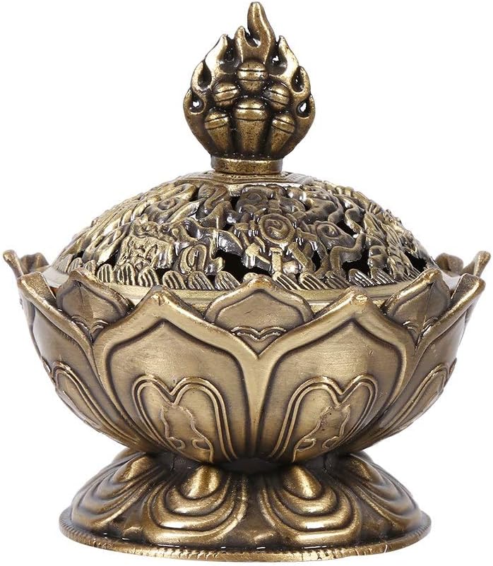 2 Colors Incense Burner Incense Holder, Elegant Decoration for Home (Bronze)