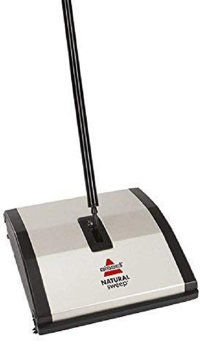 Bissell Natural Sweep Carpet and Floor Sweeper with Dual Rotating System and 2 Corner Edge Brushes, 92N0A, 4, Silver