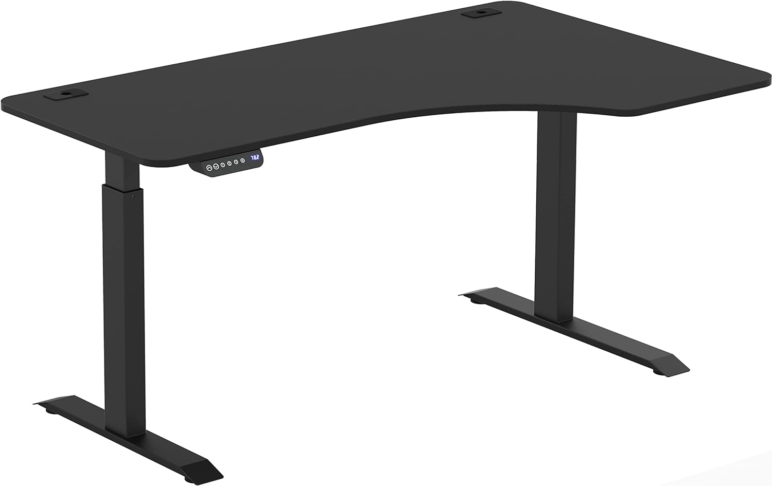 SHW 55-Inch Large Electric Height Adjustable L-Shaped Standing Desk with Right Facing Corner, Black