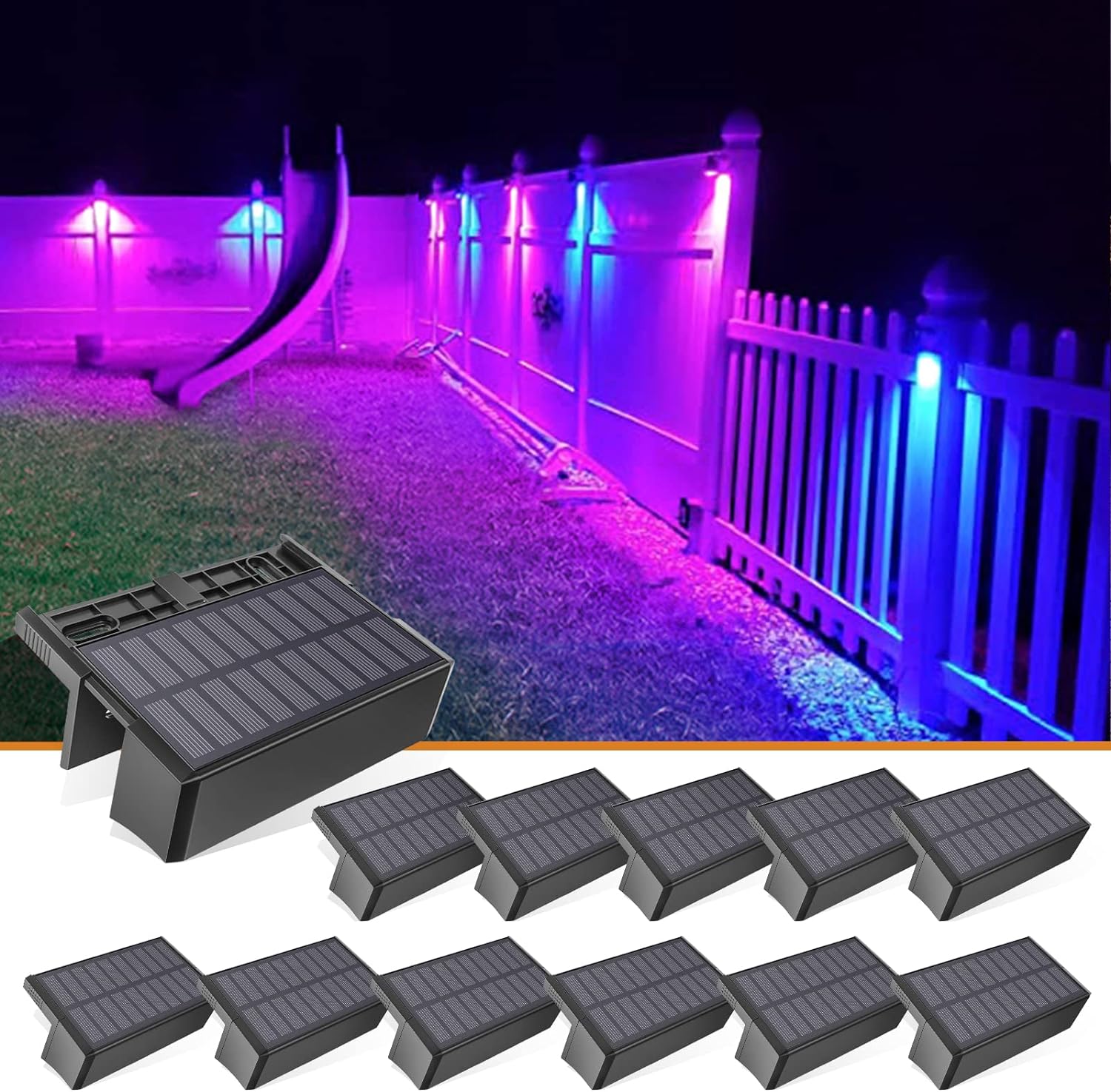 These are great for the price. They are bright enough for along my fence and stay lit the whole night. They lay right over the lip of the top of the fence. No need for any drilling. This is my second set I bought.