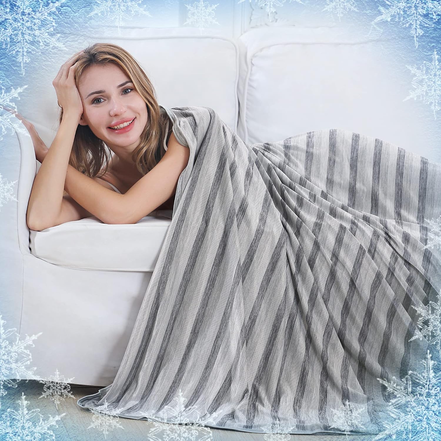 AmyHomie Cooling Blanket, Cooing Throw Blankets with Double Sided Cold Arc-Chill Q-Max >0.55 Cool Fiber, 100% Oeko-Tex Certified, Summer Breathable Lightweight Blankets for Hot Sleepers, 5070in