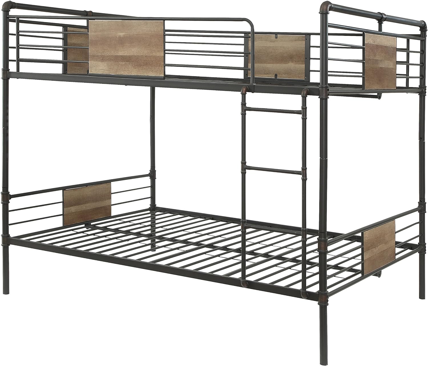 It is a strong structure. I bought it for kids, I am 250 lbs and feel safe sleeping on top or bottom bunks.Took a few hours to put together, but easy to do. Be sure to make sure you put certain pieces the correct side up.Happy we bought it and found a queen size on top and bottom so we didn't have to replace the mattresses we had.