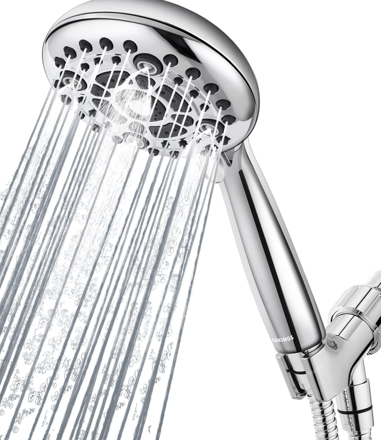 6 Spray Modes High Pressure Handheld Showerhead Set Upgraded 5 Inches Premium Chrome 60 Inches Stainless Steel Hose For Low Water Pressure